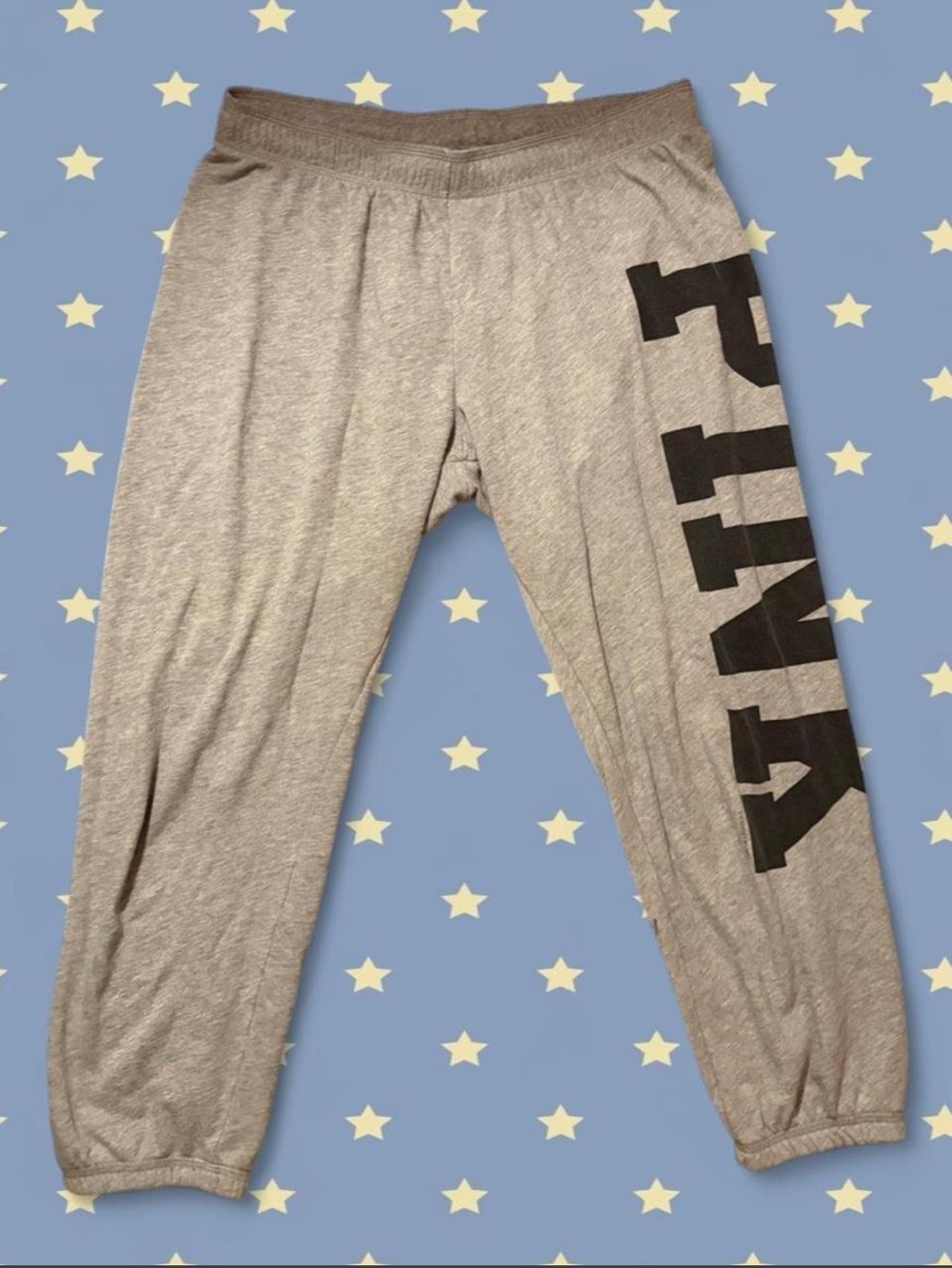 PINK Victoria's Secret Gray Jogger Sweatpants with Black Logo